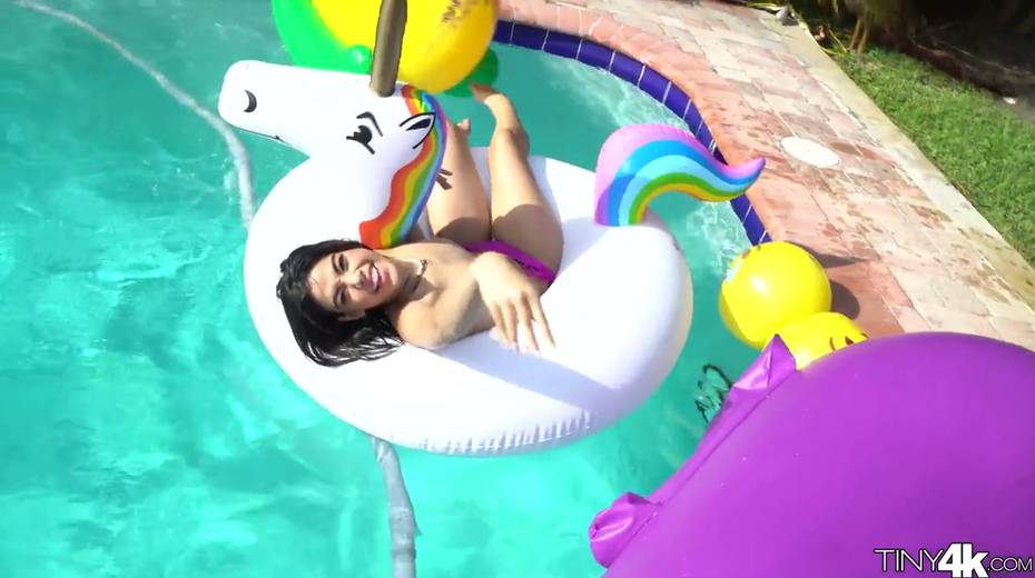 Playful teen Harmony Wonders is fucked by well endowed dude by the poolside - 3. pic