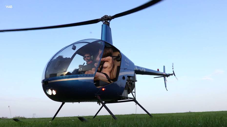 Helicopter passenger Milla shows off her big natural boobies and fishnet ass - 19. pic