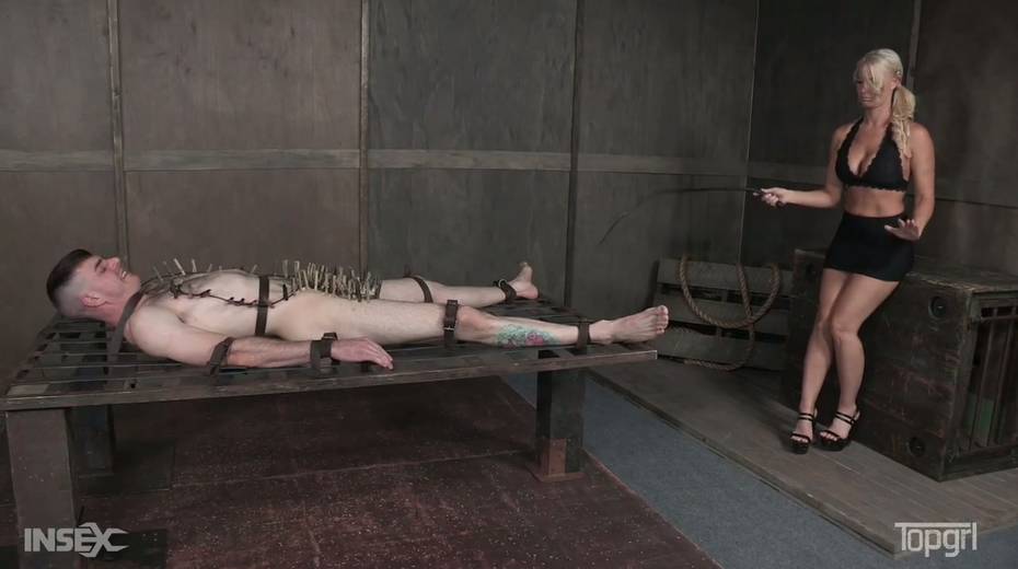 Kinky mistress London River punishes her tied up man in the BDSM room - 9. pic