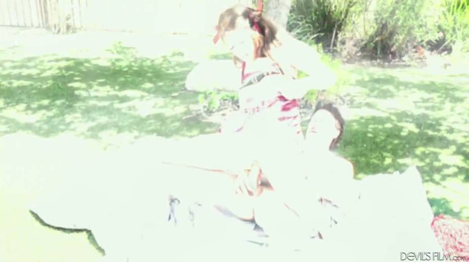Whorish pigtailed cheerleader Verta is fucked in the garden - 23. pic