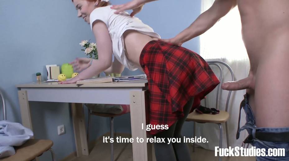 Ginger pigtailed coed Kira Roller is fucked in her yummy tight teen anus - 8. pic