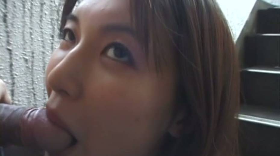 Busty Japanese exhibitionist sucking big cock in a public place - 10. pic
