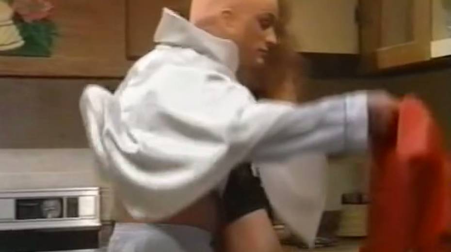 Bald headed freak polishes hairy pussy of sweet looking brunette chick - 6. pic
