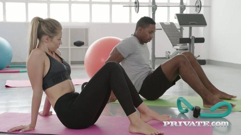 Captivating white chick Mary Kalisy gets intimate with her black yoga instructor - 4. pic