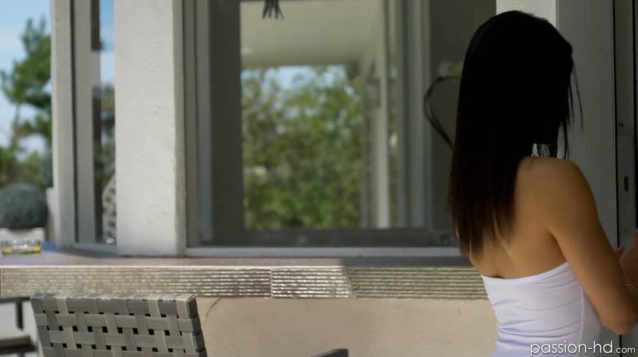 Lovely petite brunette Maya Bijou gives a blowjob and gets her slit rammed - 3. pic