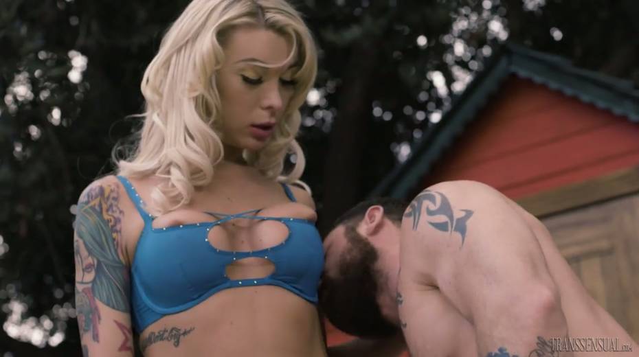 Glamorous ladyboy Aubrey Kate hooks up with hot blooded bisexual dude - 7. pic