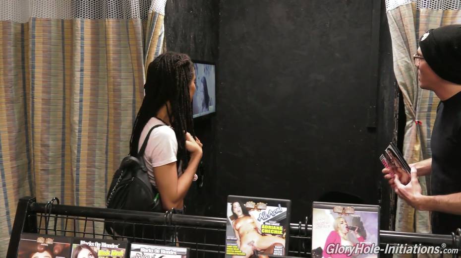 Craving for big white cock bitch Kira Noir goes wild in the glory hole room - 5. pic