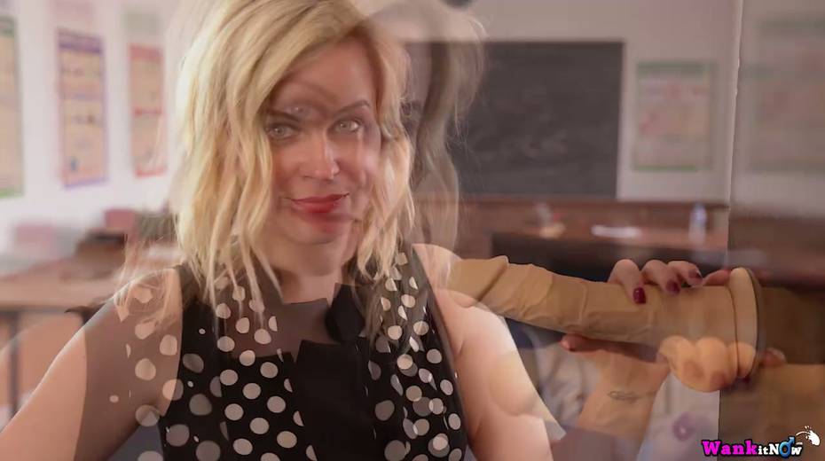 Naughty teacher Anna Belle is playing with her suction cup dildo - 7. pic