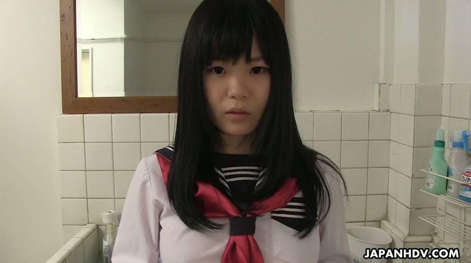 Filthy Japanese student Sayaka Aishiro gives a blowjob and tugjob in the toilet - 11. pic