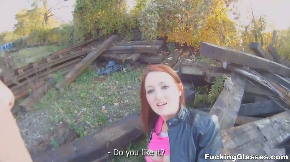 Perverted Russian chick provides strange dude with good blowjob outdoor - 11. pic