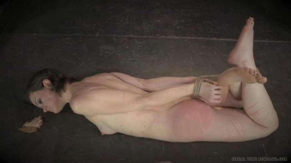 Sex-slave is lying on the cold floor and eating food - 2. pic