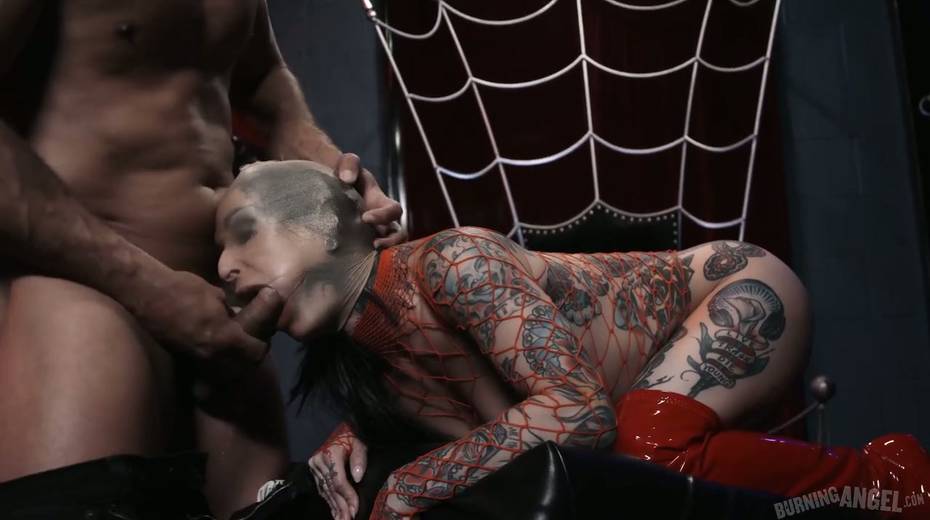 Sexual perversion video featuring tattooed bitch in latex knee boots Joanna Angel - 11. pic