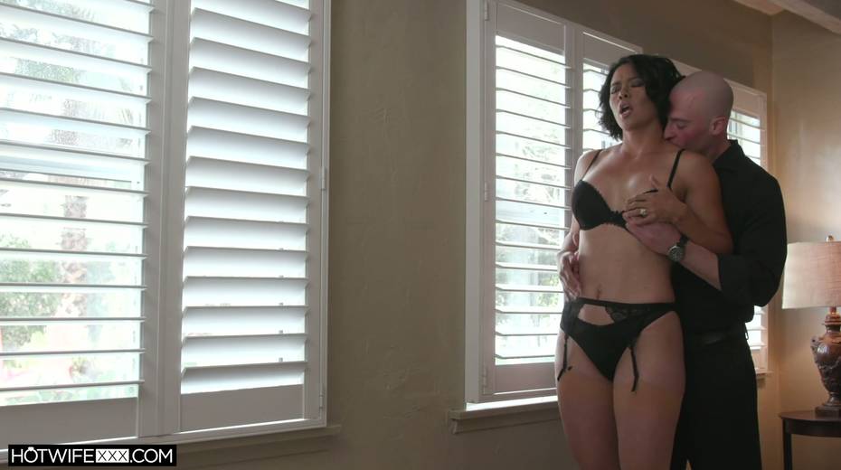 Hot blooded wife Dana Vespoli is cheating on her husband with bald headed neighbor - 3. pic