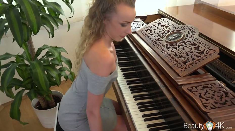 Nice pianist Angel Emily is making love with her teacher for the first time - 1. pic