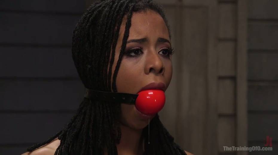 Kinky white pervert fucks pussy and deep throat of tied up ebony hottie Kira Noir - 3. pic