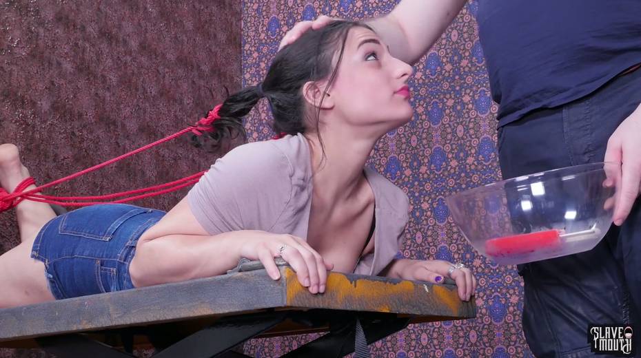 Kinky perverted dude fucks deep throat of tied up brunette Violet Sky - 2. pic