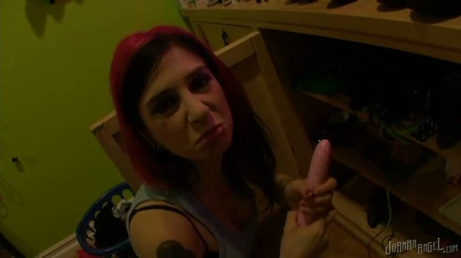Bitchy red haired wench is gonna fuck herself with fake penis - 2. pic