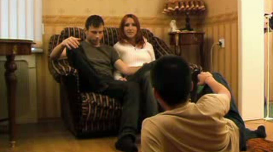 Two best friends fuck nasty red haired gal on the floor - 4. pic