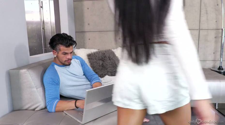 Adorable Asian babe Ember Snow licks and sucks a huge dick - 2. pic
