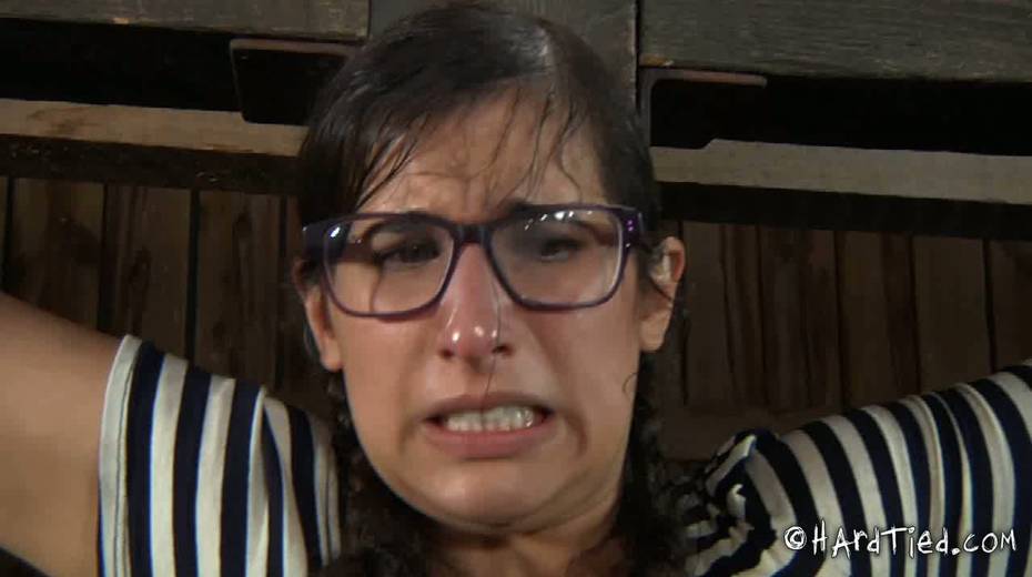 Nerdy chick Marina is suspended before torturing - 2. pic