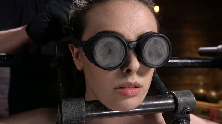 Restrained porn model Casey Calvert is fucked hard in the dark BDSM room - 7. pic