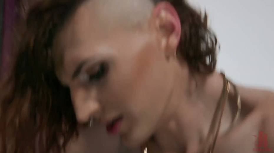 Bisexual dude bangs slender and small tittied trannsexual Allysa Etain - 22. pic