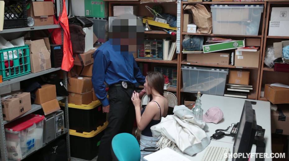 Shoplifting cute girl Hayden Hennessy gets her pussy punished in the back room - 7. pic