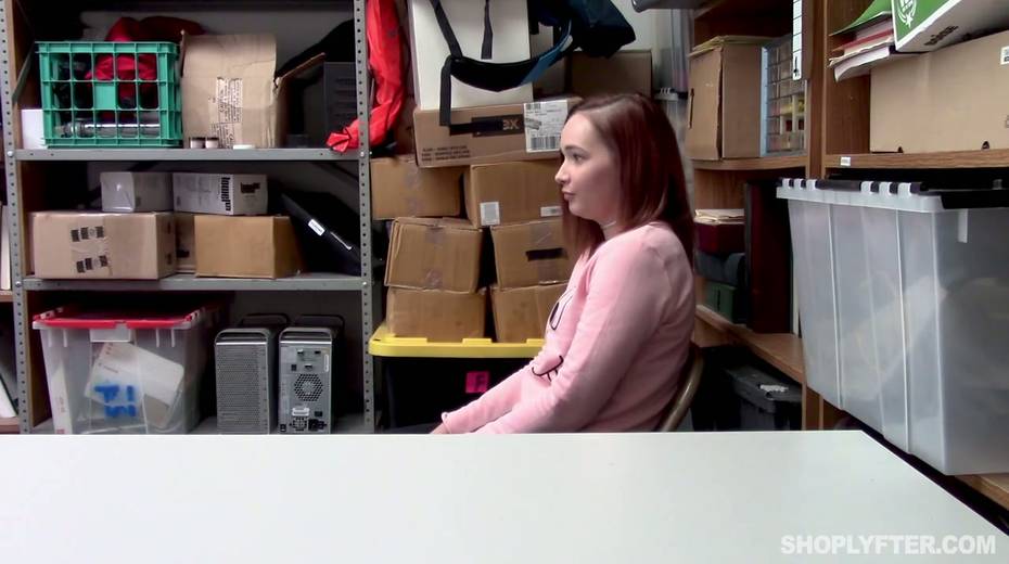 Red haired yummy gal April Reid gets her pussy punished in the back room - 2. pic