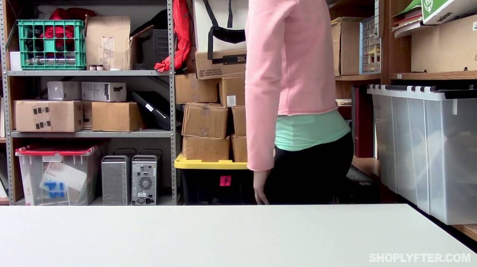 Red haired yummy gal April Reid gets her pussy punished in the back room - 3. pic