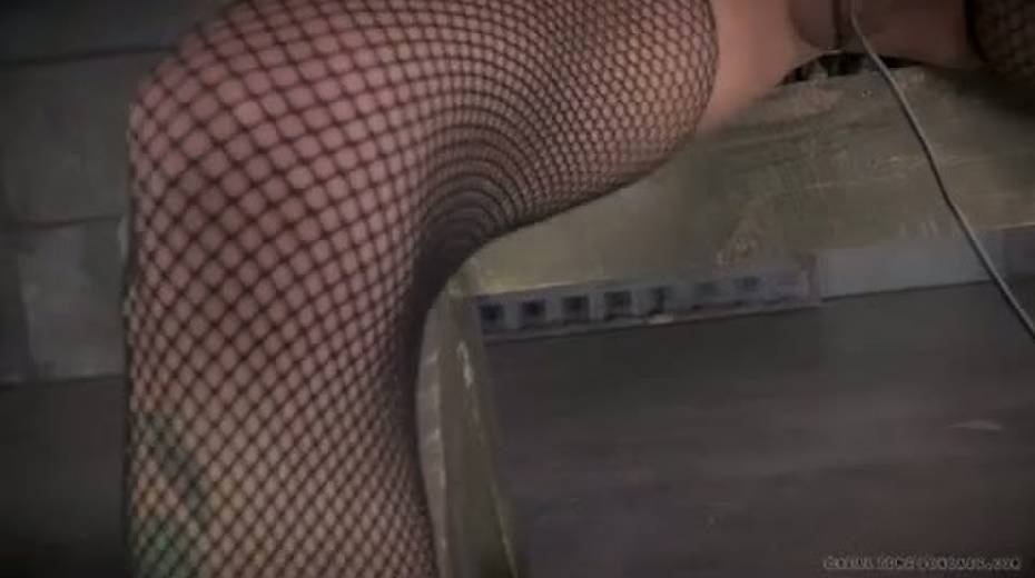 This skanky blonde with saggy tits has been punished on a wooden chair - 2. pic