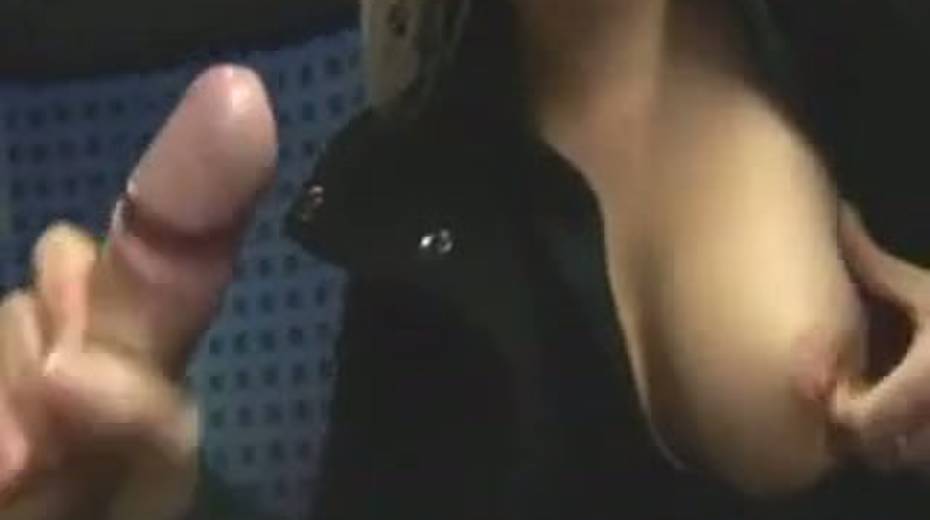 Blonde hooker masturbating with big dildo in a public bus - 9. pic