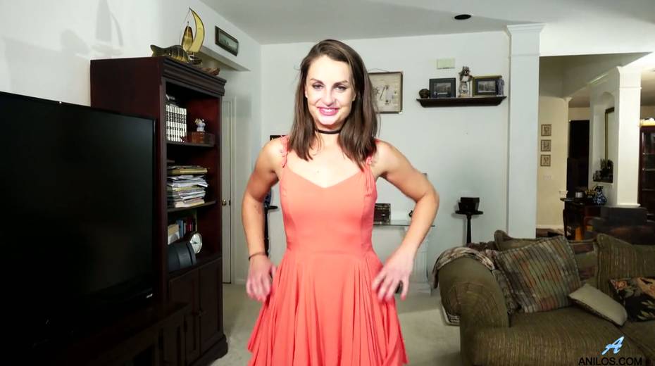Cute brunette Alice Potts gets naked and masturbates muff spreading legs wide open - 4. pic