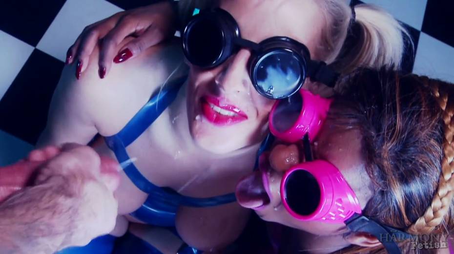 Kinky bitch Rebecca More is fucking two lesbian bitches in latex outfits - 24. pic