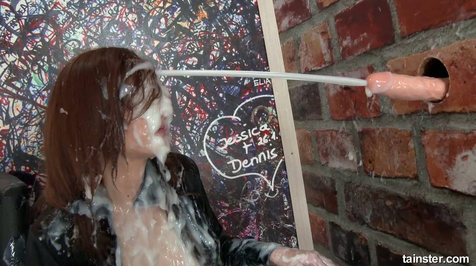 An abundance of fake sperm on one perverted red haired chick - 24. pic