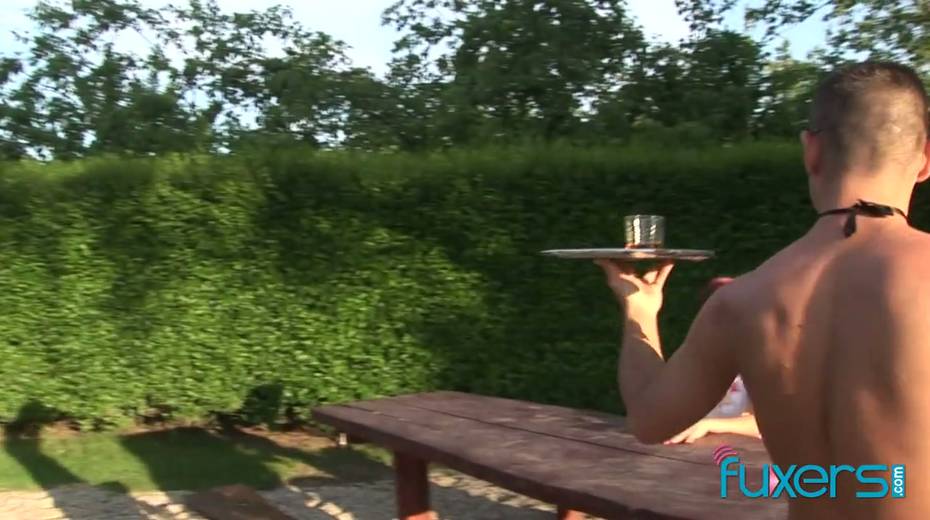 Whorish elder woman hooks up with young waiter by the poolside - 2. pic