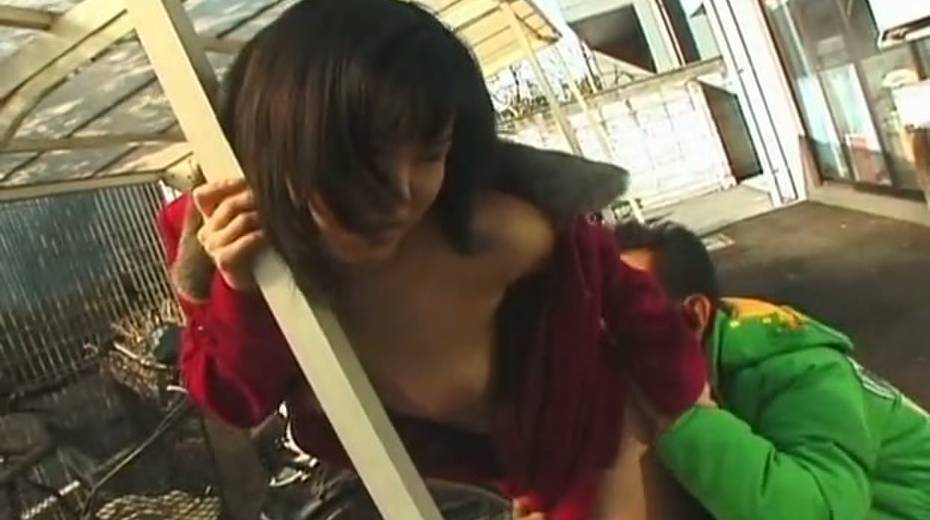 Lustful exhibitionist gets her hairy pussy licked on a parking lot - 5. pic