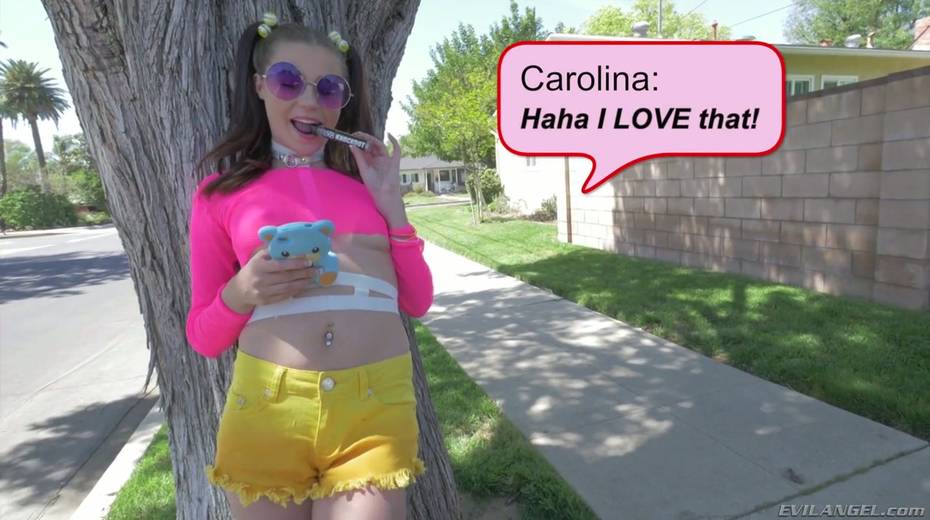 Pig tailed sweetie Carolina Sweets is fucked by one kinky dude from dating site - 2. pic