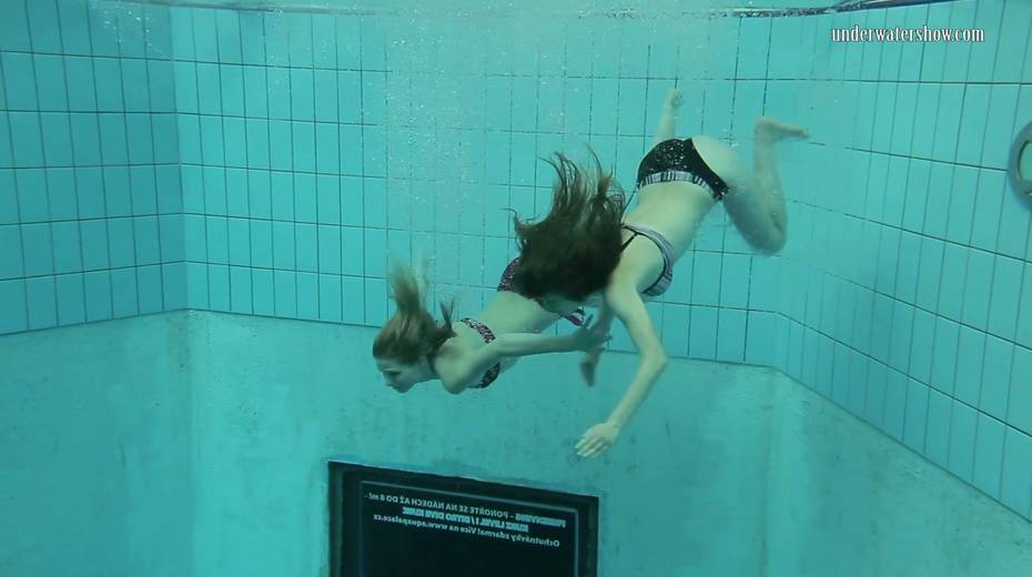 Two swimming babes undress under the water and do tricks - 6. pic