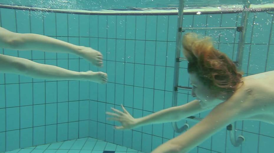 Two swimming babes undress under the water and do tricks - 10. pic