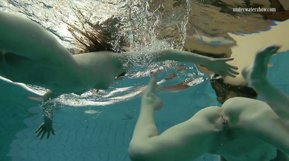 Two swimming babes undress under the water and do tricks - 14. pic