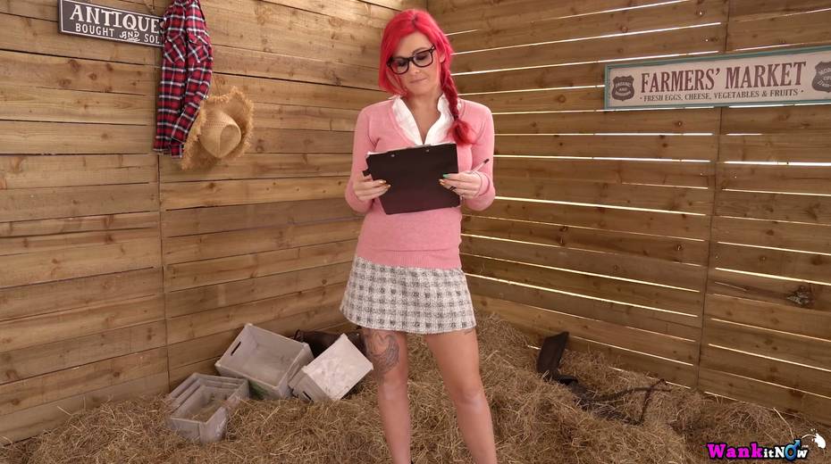 Slutty neon haired chick Roxi Keogh shows off her tits and yummy pussy - 2. pic