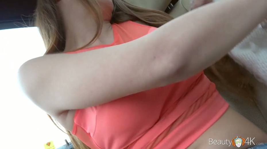 Real catch Bella C is masturbating cherry pussy in the car and gets nailed indoor - 2. pic