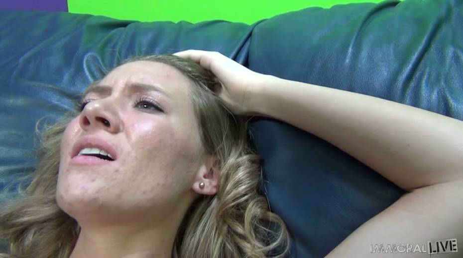 Filthy blond gal Alison Faye rubs her clit and gets banged in mish pose - 6. pic