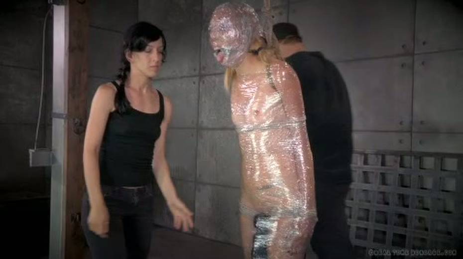Chick in plastic wrap gets punished in the torture room - 9. pic
