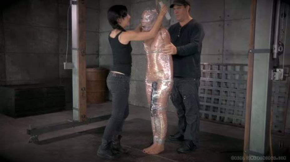 Chick in plastic wrap gets punished in the torture room - 11. pic