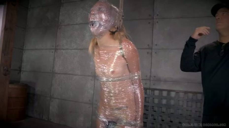 Chick in plastic wrap gets punished in the torture room - 15. pic
