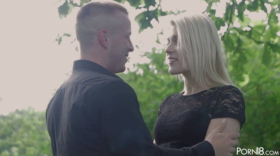 Leggy blonde in short dress Sweet Cat gets intimate with her new boyfriend - 3. pic