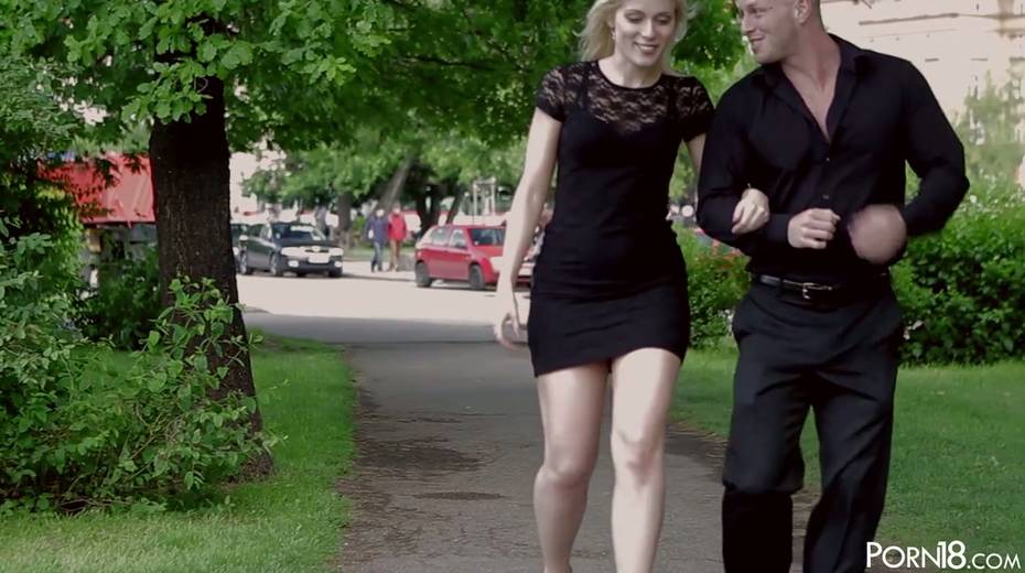 Leggy blonde in short dress Sweet Cat gets intimate with her new boyfriend - 4. pic