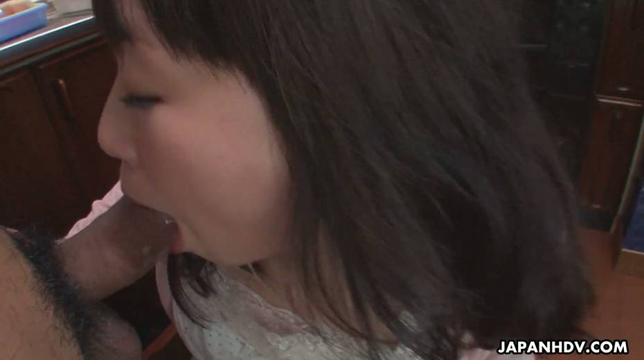 Kinky Asian housewife Nozomi Hazuki gives a blowjob to one kinky plumber - 18. pic