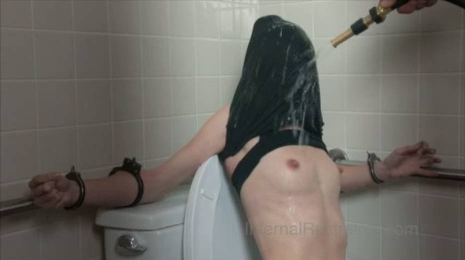 Skinny gal is punished in the public toilet - 5. pic